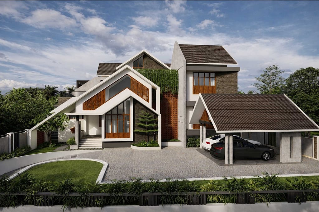 Render of a modern lucury residence design by lykke architecture studio
