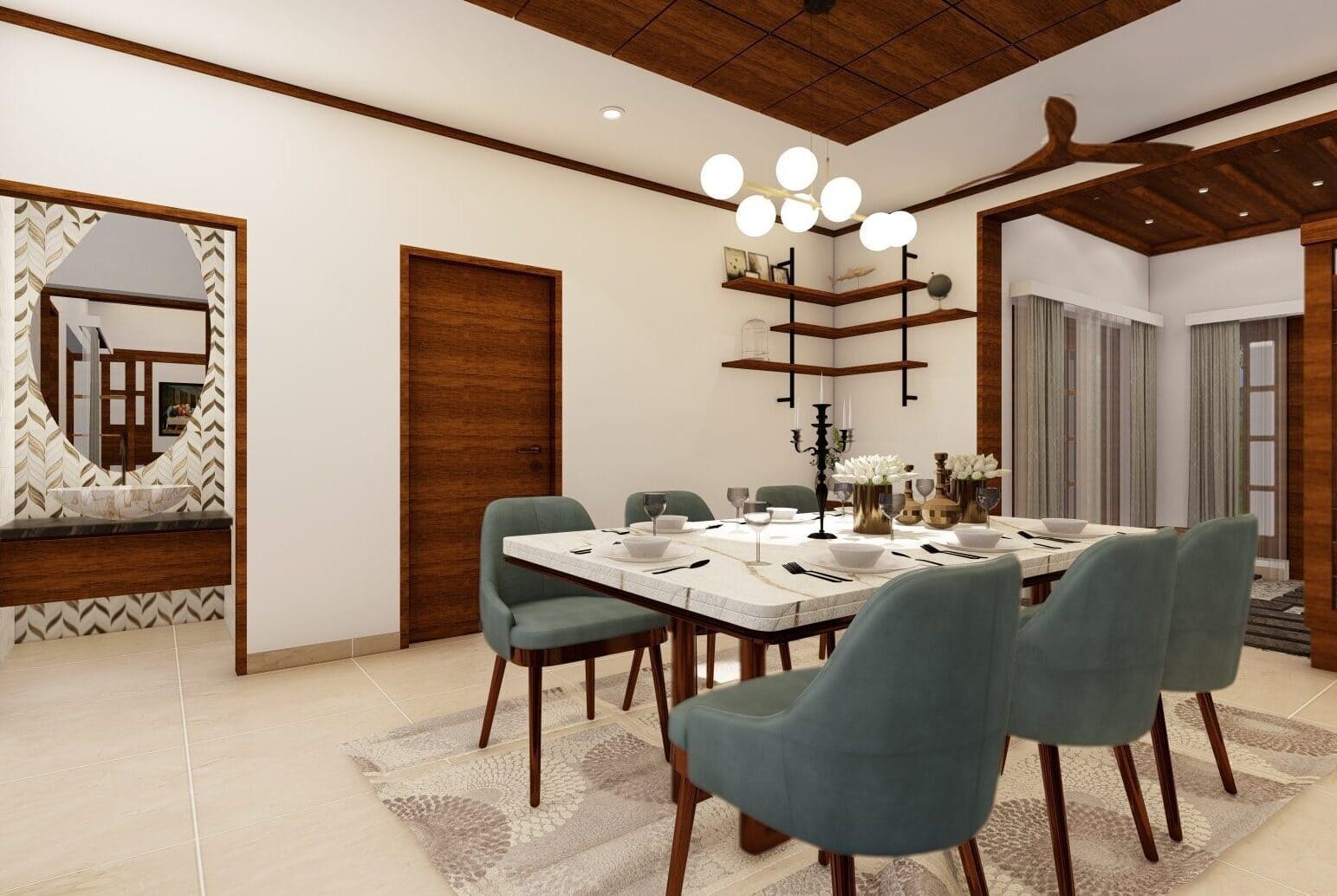 An aesthetic interior with contemporary elements.