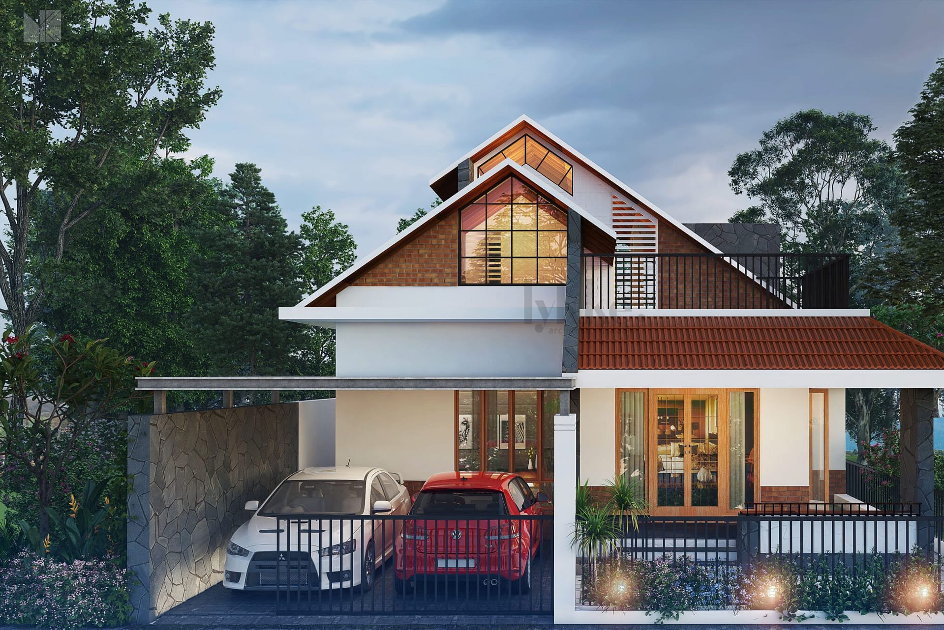 Rendered image of an ongoing residential project of Lykke Architects.