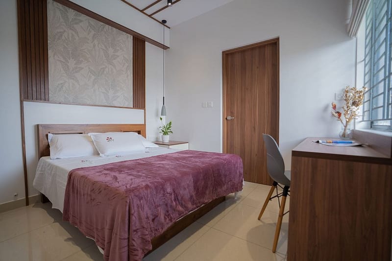 side view of a modern bedroom