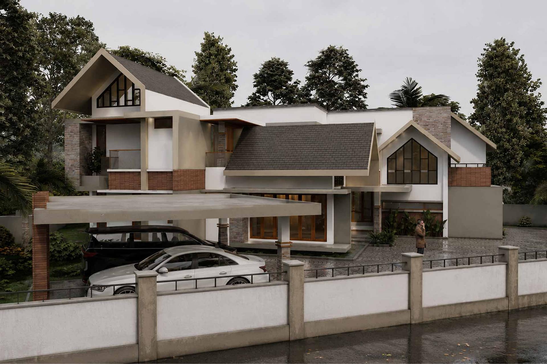 side view of exterior design of a beautiful modern home